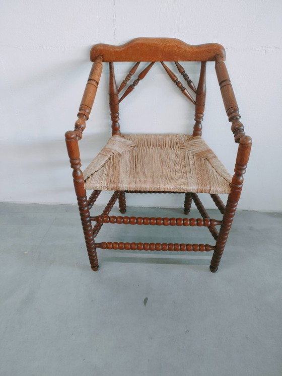 Image 1 of Antieke bobbinchair met 'papercord' zitting