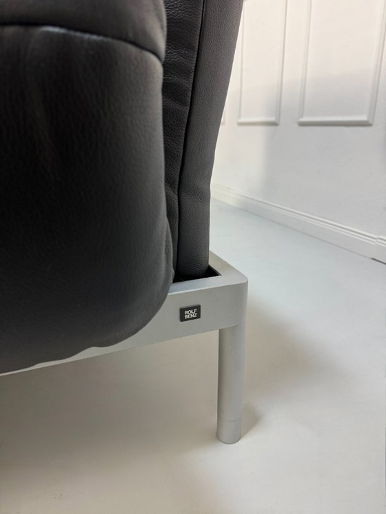 Image 1 of Rolf Benz Plura 380 Multifunctional Leather Black Sofa