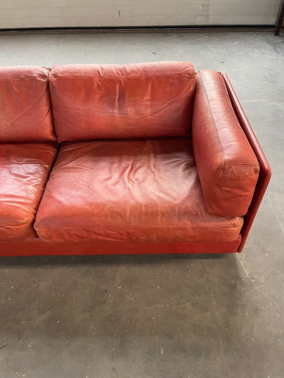 Image 1 of Banque design Vintage Deens des années 1970 en cuir cognac