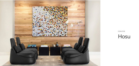 Image 1 of Coppia di poltrone lounge Hosu di Patricia Urquiola per Coalesse / Steelcase – Tessuto Marigold Hexa