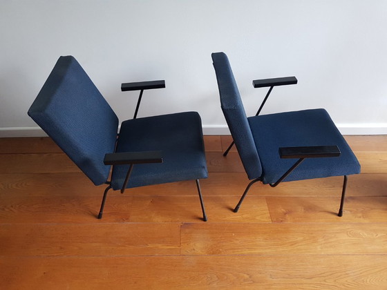 Set di 2 poltrone vintage Gispen 1407 – André Cordemeyer – Metallo, Tessile (photo 5 of 12)