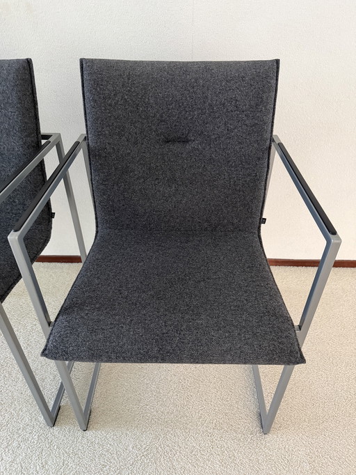 Set di 4 sedie da pranzo Arco Frame. Tessuto Divina melange 170 grigio.