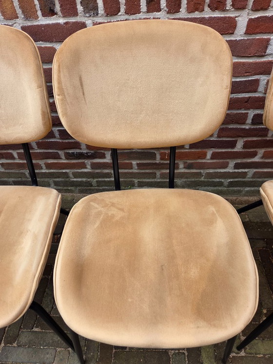 Image 1 of 4 Dining chairs HK living gold velvet