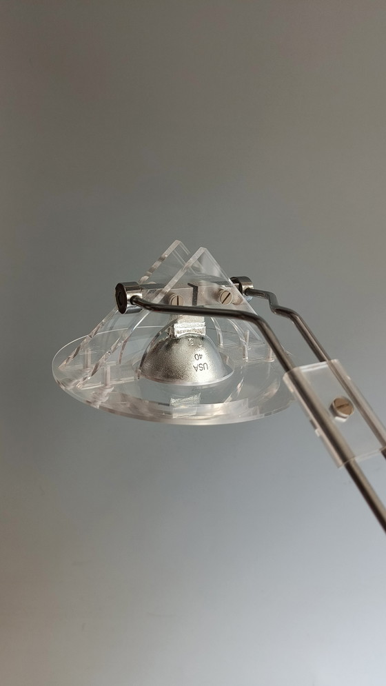 Image 1 of Modernist 1980s plexiglass desk lamp