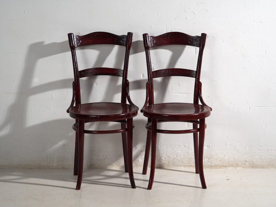Antique set of 4 bentwood Thonet chairs – Central Europe, circa 1900 – Dining chairs, Metal (photo 21 of 40)