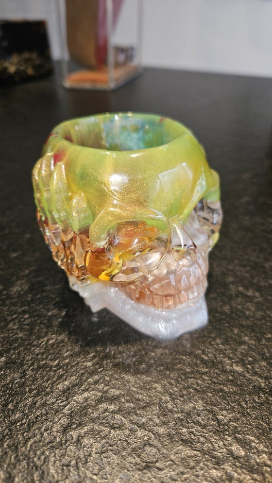 Image 1 of Artequi "Memento Mori" Teschio – Arte fusa a mano e portacandele