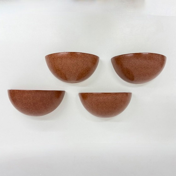 Image 1 of Ensemble de 4 appliques murales en céramique de style Mid-Century, années 1970