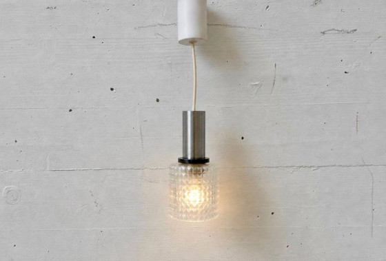 Lampada a sospensione di metà secolo con paralume in vetro testurizzato, anni '60/'70 – Plafoniere, Glass (photo 5 of 13)