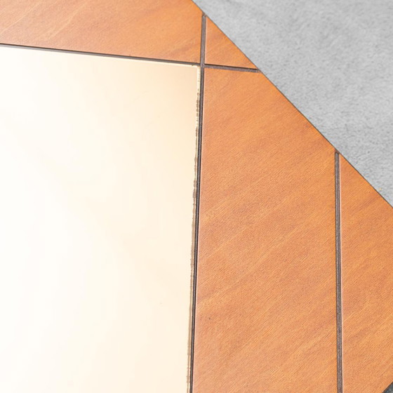 Specchio vintage con vetro fumé oro e cornice in legno – Design italiano anni '70 – Wood, Metal (photo 2 of 6)