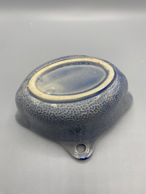 Gevlekte blauwgrijze geglazuurde keramische juskom met kobaltblauwe accenten – Servies, Ceramic (photo 5 of 7)