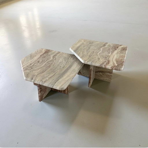 Vintage marble nesting tables, Italy 1970
