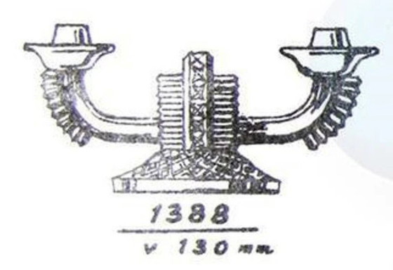 Image 1 of SKLO UNION Libochovice candle holder. Art Deco. Glass