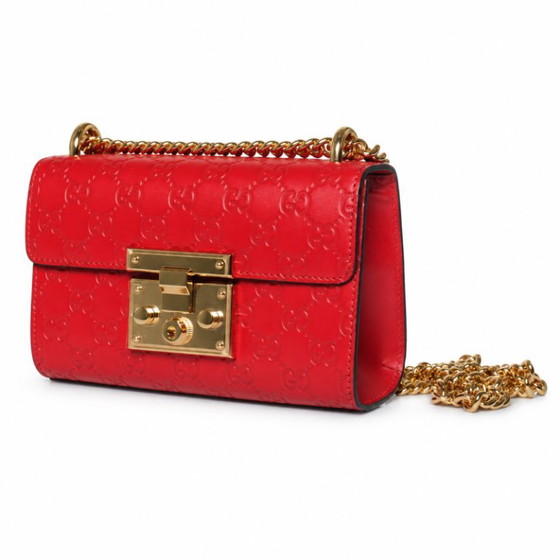 Gucci, borsa Padlock stampata GG in pelle rossa – Borse a tracolla, Calfskin (photo 6 of 14)