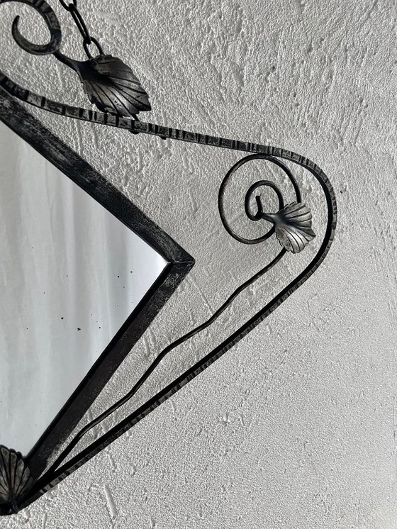 Image 1 of Espejo de hierro forjado Art Déco francés, década de 1930
