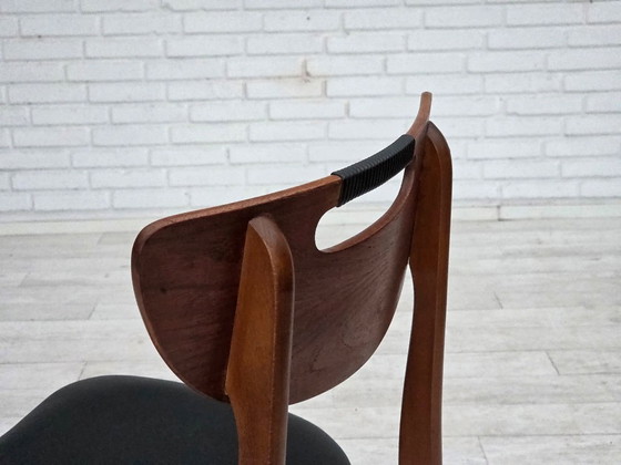 Image 1 of Set di 4 sedie da pranzo rivestite, design danese, anni '60.