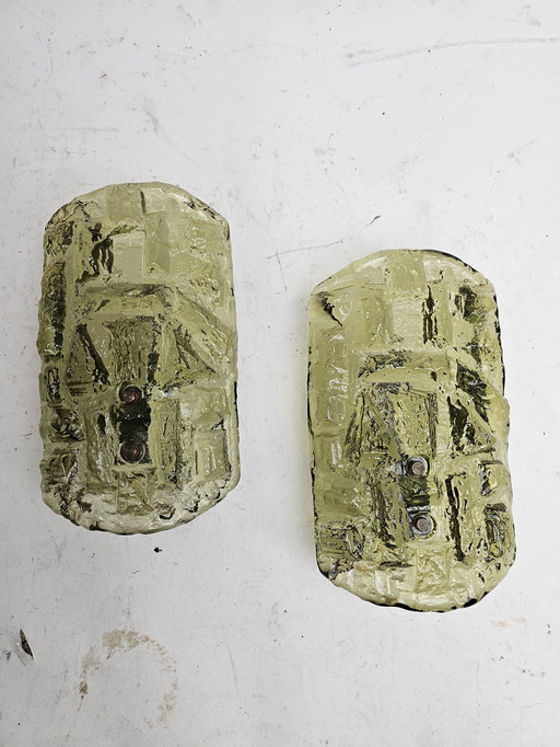 Set di lampade da parete in vetro verde Holmegaard