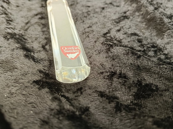 Image 1 of Hochwertiger Tortenheber von Orrefors Sweden aus geschliffenem Kristallglas mit Edelstahl