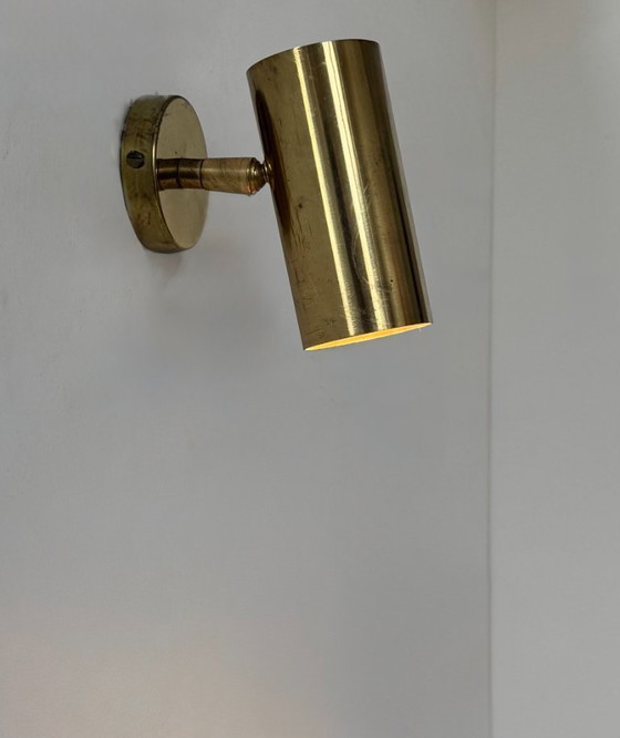 Image 1 of Lampada da parete vintage regolabile in ottone, Francia, 1950