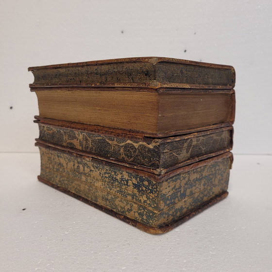 Image 1 of Decanter segreto, vetro tagliato, pelle goffrata, legno, FFS XIX - Francia