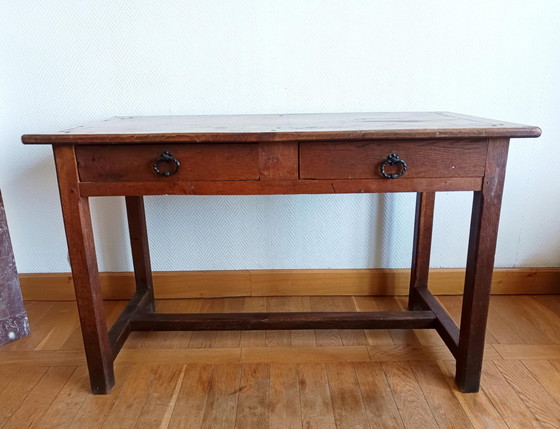 Image 1 of Rustieke boerderij- of kantoortafel Circa 1920