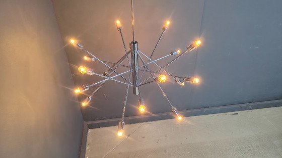 Image 1 of Vintage chrome sputnik style chandelier, 1970s