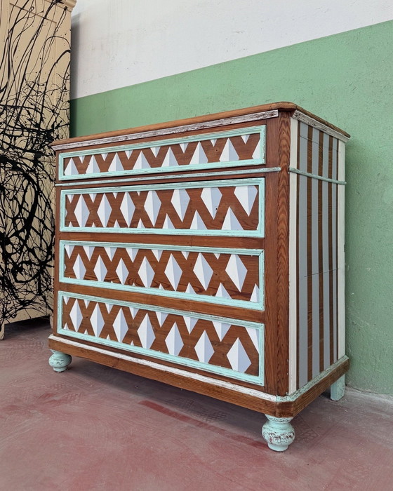Image 1 of Cassettiera rustica italiana 800 restyle larice 