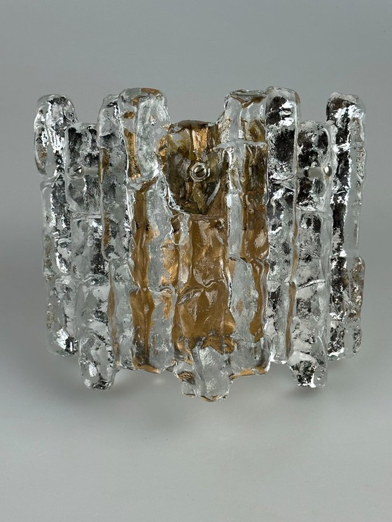Image 1 of 60s 70s ice glass wall lamp Aplique de J.T. Kalmar Austria Design