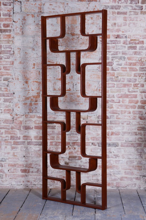 Restored Midcentury Divider, By Ludvik Volak, Revived Polish, Czech, 1960s – Room screens, Wood (photo 6 of 9)