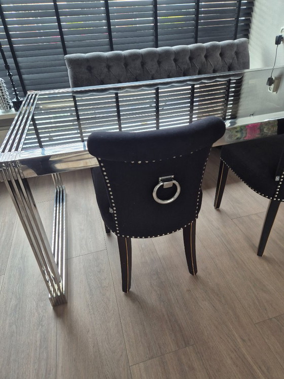 Image 1 of Eicholtz dining table and chairs plus Kare dining bench