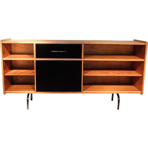 Credenza alta vintage in legno di quercia di Raphael Raffel, anni '50