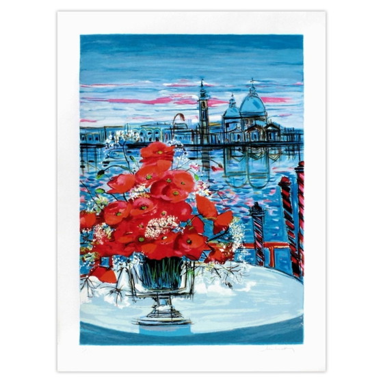 Von Michel-Henry signierter Siebdruck „Coquelicots à Venise“ 1999 – Lithographien & Drucke, Paper (photo 5 of 5)