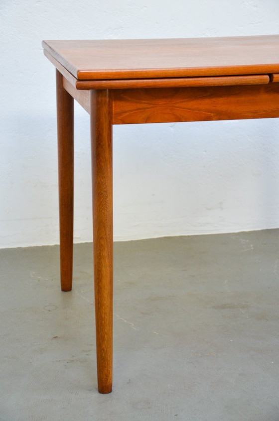 Image 1 of Vintage dining table, kitchen table, teak, mid-century, 60s/70s, extendable, retro