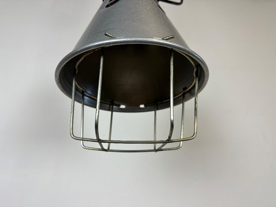 Image 1 of Graue industrielle Aluminium-Käfig-Pendelleuchte, 1970er Jahre