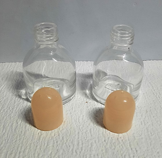 Image 1 of Vintage Bodum Cruet Set – Design Carsten Jørgensen | Olie & Azijn + Zout & Peper | Ovale Houder | 20x13x16 cm