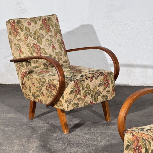 Paar Jindřich Halabala Type-C Art Deco Fauteuils, Tsjechoslowakije jaren 30