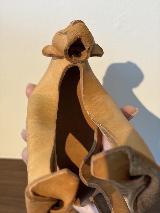 Image 1 of Rare sac à main vintage DERU Germany en cuir, modèle moyen, design des années 1960