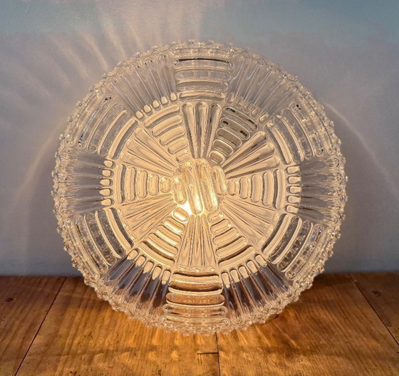 Vintage glazen wand- of plafondlamp uit de jaren 70. – Wandlampen, Glass, Metal (photo 11 of 16)