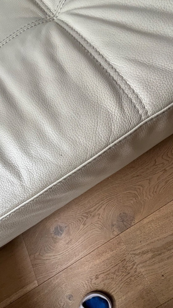 Image 1 of Canapé d'angle Belform en cuir blanc à droite