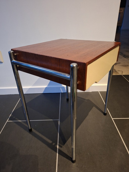 Sixties Side Table with Storage Drawer