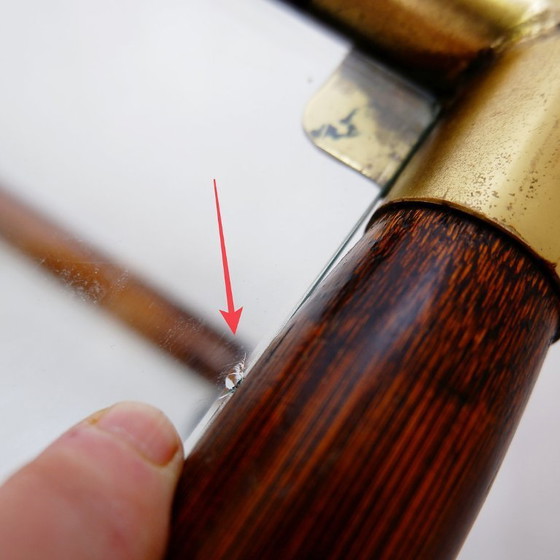 Image 1 of Coffee table in bamboo and brass, glass top, 1960s