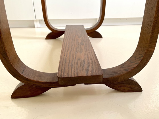 Image 1 of Art Deco bijzettafel eikenhout - Jaren 30 - Amsterdamse School 