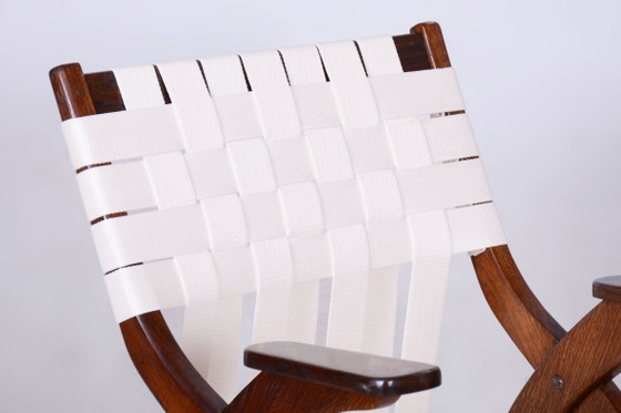 Butaca Art Déco restaurada, de Jan Vaněk, roble, algodón, checa, años 40 – Sillones, Cotton, Wood (photo 2 of 10)