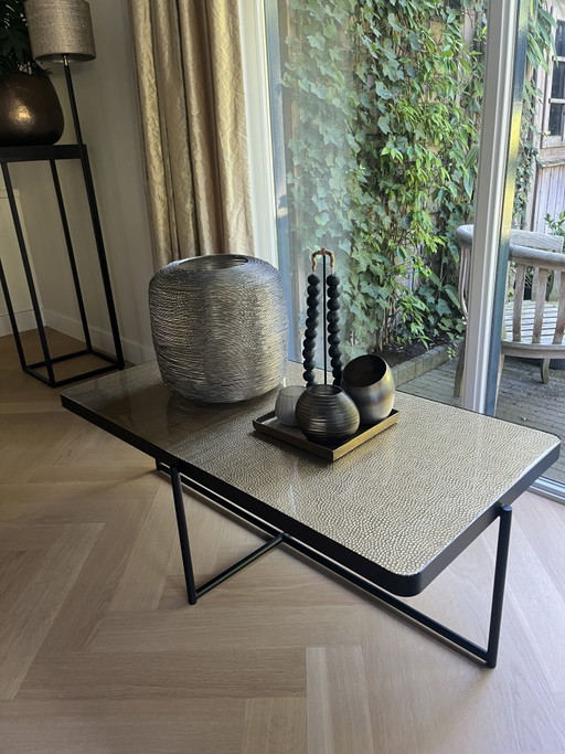 1x Duran Interiors - Lucca Tavolo da salotto quadrato / Tavolino da caffè - 120x60x40 cm – salontafels, Metal, Other