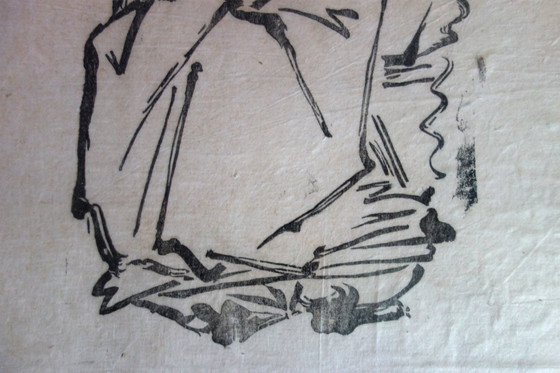 Image 1 of Dipinto Fukurokuju, Giappone, metà del XX secolo