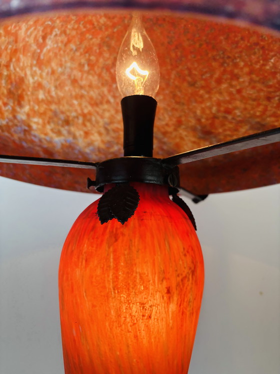 Image 1 of Französische Jugendstil-Pilzlampe pate de verre