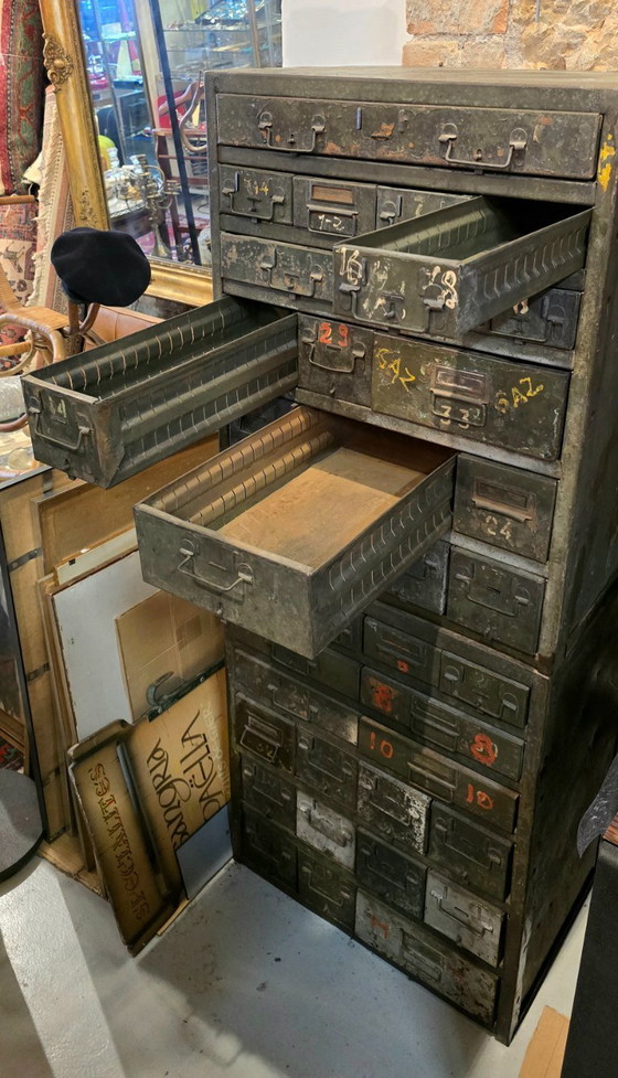 Image 1 of Military workbench - Two metal military mechanic's workbenches