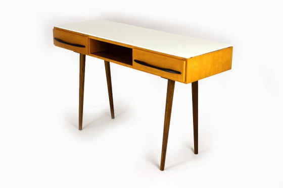 Gerestaureerd schrijfbureau in mid-century modern stijl van Up Zavody, jaren 60. – Glass (photo 2 of 20)