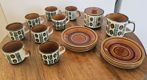 Boch La Louvière Walnoot Serie Koffieservies – 18-delig – 8 personen – Ceramic