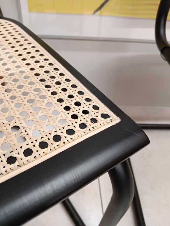 Image 1 of ALIVARMVSEVM 104. SET of 2 CESCA B32 Chairs (NEW) in Black Frame Limited Edition 