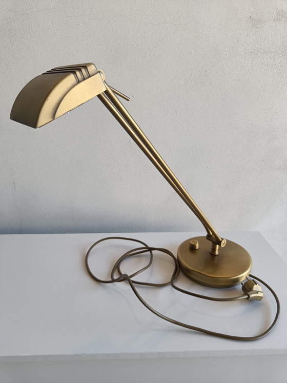 Lampada da scrivania vintage in ottone di Hillebrand Leuchten, Germania, anni '70, design minimalista (photo 2 of 9)
